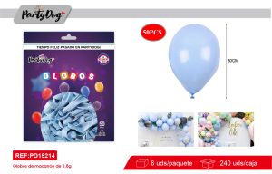 GLOBOS LATEX PASTEL R12 30CM 50PCS AZUL