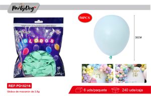 GLOBOS LATEX PASTEL R12 30CM 50PCS CELESTE