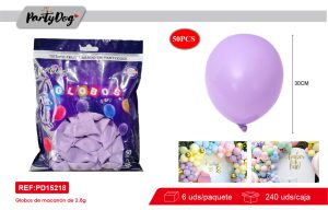 GLOBOS LATEX PASTEL R12 30CM 50PCS MORADO