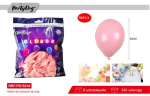 GLOBOS LATEX PASTEL R12 30CM 50PCS NARANJO