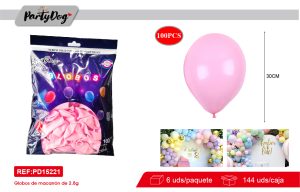 GLOBOS LATEX PASTEL R12 30CM 100PCS ROSADO