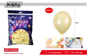 GLOBOS LATEX PASTEL R12 30CM 100PCS AMARILLO
