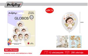 SET DE GLOBOS LATEX BAUTIZO 30CM 6PCS