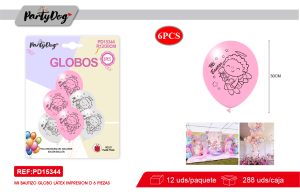SET DE GLOBOS LATEX BAUTIZA 30CM 6PCS