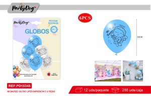 SET DE GLOBOS LATEX BAUTIZO 30CM 6PCS