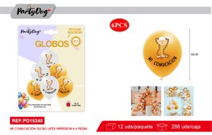SET DE GLOBOS LATEX COMUNICACION 30CM 6PCS