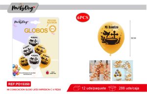 SET DE GLOBOS LATEX BAUTIZO 30CM 6PCS