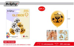 SET DE GLOBOS LATEX COMUNICACION 30CM 6PCS
