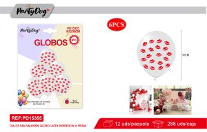 SET DE GLOBOS LATEX LABIO 30CM 6PCS