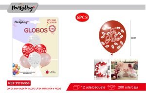 SET DE GLOBOS LATEX TE AMO 30CM 6PCS