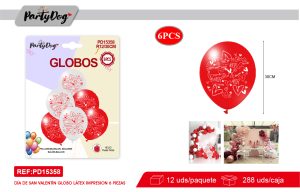 SET DE GLOBOS LATEX TE AMO 30CM 6PCS