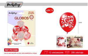 SET DE GLOBOS LATEX TE AMO 30CM 6PCS