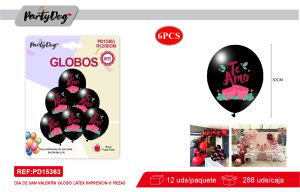 SET DE GLOBOS LATEX TE AMO 30CM 6PCS