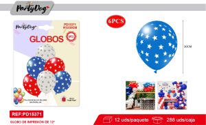 SET DE GLOBOS LATEX PATRIAS 30CM 6PCS