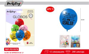 SET DE GLOBOS LATEX SALUD 30CM 6PCS