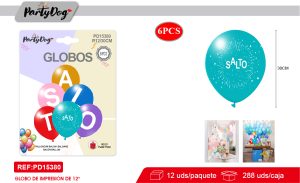SET DE GLOBOS LATEX SALUD 30CM 6PCS