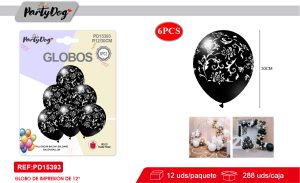 SET DE GLOBOS LATEX NERGO FLORES 30CM 6PCS