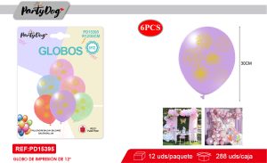 SET DE GLOBOS LATEX FIESTA COLORES 30CM 6PCS