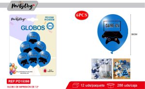 SET DE GLOBOS LATEX JUEGO 30CM 6PCS
