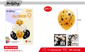 SET DE GLOBOS LATEX ESTRELLA 30CM 6PCS