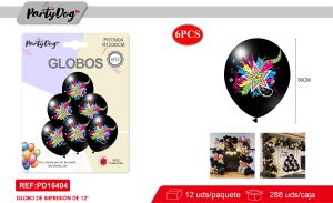 SET DE GLOBOS LATEX FELIZ CUMPLEAÑOS ESTRELLA 30CM 6PCS
