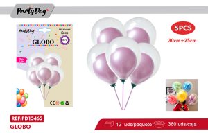 GLOBOS CROMADO DOBLE LILA 5PCS
