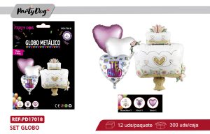 SET DE GLOBOS TE AMO 4PCS