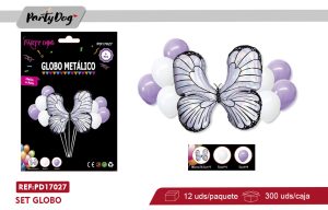 SET DE GLOBOS MARIPOSA 9PCS