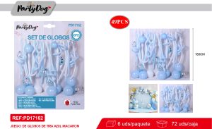SET DE GLOBOS LARGO PASTELES ROSADO 49PCS