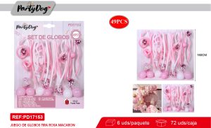 SET DE GLOBOS LARGO PASTELES CELESTE 49PCS