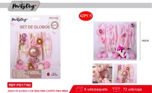SET DE GLOBOS LARGO BABY SHOW NIÑAS 42PCS