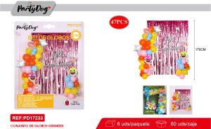 SET DE GLOBOS CADENA BABY SHARK 47PCS