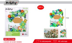 SET DE GLOBOS CADENA ZOO 54PCS