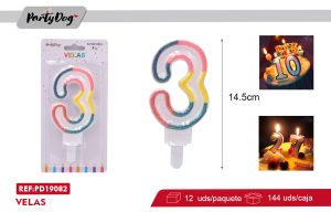 VELA NUMEROSA GLITTER 14.5CM 3