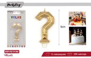 VELA DIAMANTE NUMEROSA 9CM DORADO ?