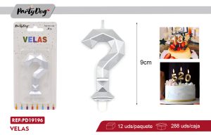 VELA DIAMANTE NUMEROSA 9CM PLATEADO ?