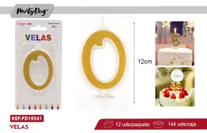 VELA NUMEROSA 12CM DORADO 0