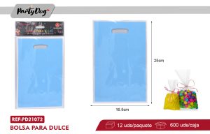 BOLSA PARA DULCE 16.5*25CM 8PCS CELESTE