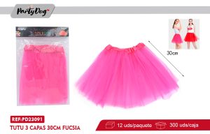 TUTU 3 CAPAS 30CM FUCSIA
