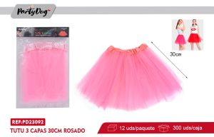 TUTU 3 CAPAS 30CM ROSADO