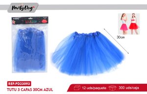 TUTU 3 CAPAS 30CM AZUL