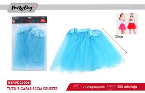 TUTU 3 CAPAS 30CM CELESTE