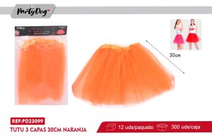 TUTU 3 CAPAS 30CM NARANJA