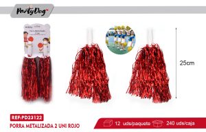 Porra Metalizada 2PCS 25CM ROJO