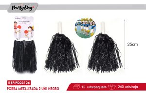 Porra Metalizada 2PCS 25CM NEGRO