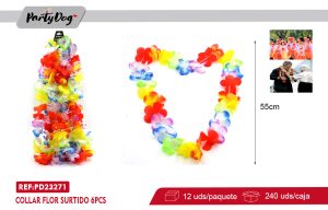 COLLAR FLOR SURTIDO 55CM 6PCS