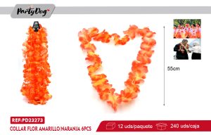 COLLAR FLOR AMARILLO/NARANJA 55CM 6PCS