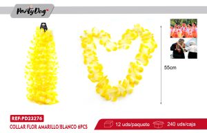 COLLAR FLOR AMARILLO/BLANCO 55CM 6PCS