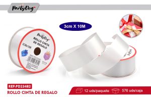 ROLLO CINTA DE REGALO 3CM*10M PLATEADO