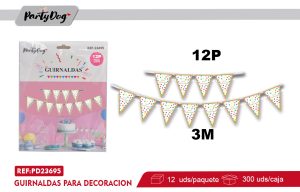 BANDERINES FELIZ CUMPLEANOS PUNTOS COLORES 3M